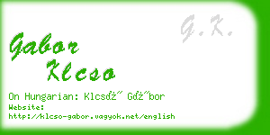 gabor klcso business card